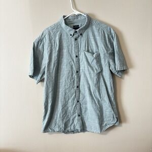 Prana Men's Agua Shirt Button Down Collar Cotton Slim Fit Short Sleeves Size XL